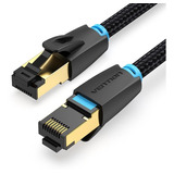 Cable De Red Vention Cat8 Certificado - 8 Metros - Trenzado Blindado - Premium Patch Cord - Sstp Rj45 Ethernet 40gbps - 2000 Mhz - 100% Cobre - Ikgbk