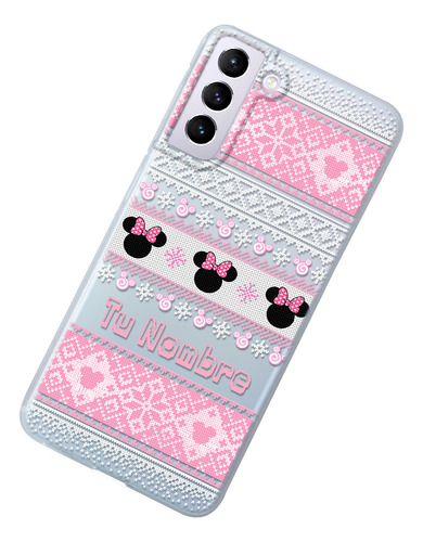 Funda Para Galaxy Minnie Mouse Ugly Sweater Navidad Nombre