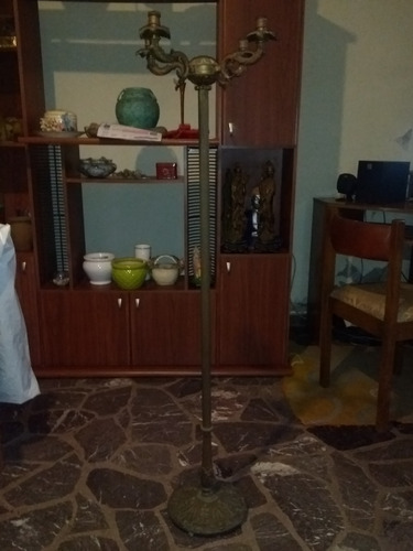 Candelabro De Bronce Antiguo 1,29 De Alto M