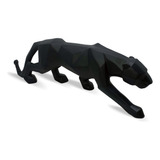 Pantera Negra Fosco Estatua Decoraçao Leopardo Escultura  
