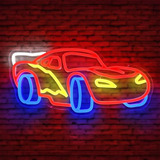 Letrero De Neón Para Pared: Coche De Carreras Led.