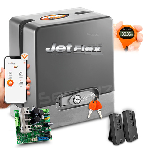 Kit Motor Portão Eletrônico Dz Ppa Jetflex Wifi App 650kg