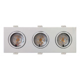 Spot Led Triplo 15w 3000k Branco Quente Direcionavel Embutir