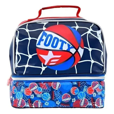Lunchera Termica Escolar Vianda Con 2 Compartimentos Diseño Basquet Footy Azul | Envío gratis