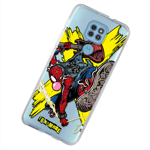 Funda Para Motorola Spiderman Spiderpunk Con Nombre