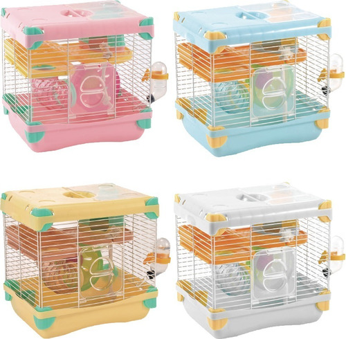 Jaula Para Hamsters 1 Piso Con Casa Túnele Rueda Juguete Etc
