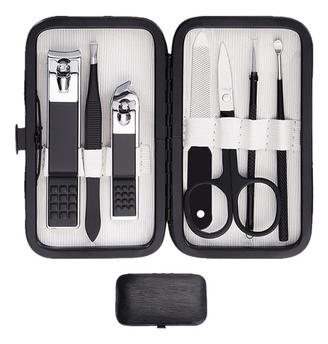 Juego De Cortaunas 8 En 1 Para Hombre, Kit De Manicura Con E