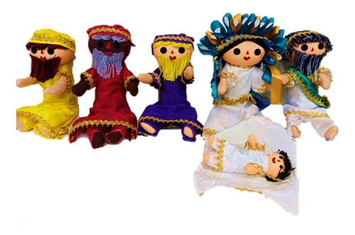 Nacimiento Muñeca María Lele Artesanal Mexicana 6 Pz