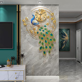 Reloj De Pared Eurson, Tamaño Grande, Diseño De Pavo Real, S