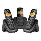  Kit Com 1 Telefone Sem Fio Intelbras Ts 3113 + 2 Ramais 