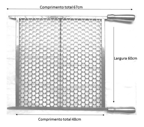 Kit 2 Grelhas Moeda Inox Churrasqueira 45, 50, 55, 60cm Larg