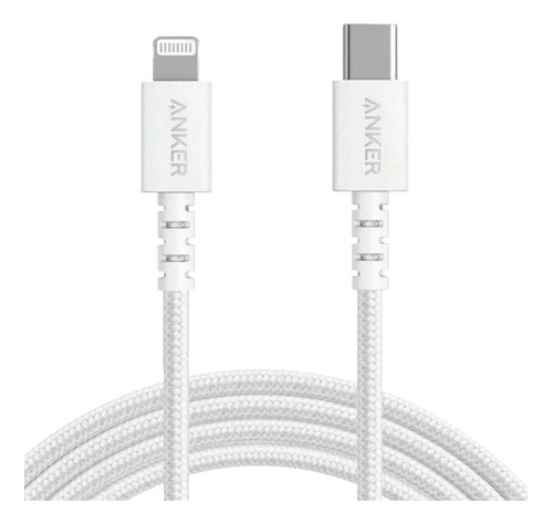 Cable Anker  Para iPhone Lightning A Tipo C Nylon Blanco