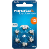 Pilas Audifono 13 Renata Pr48 Naranja Blister X 6 Unidades