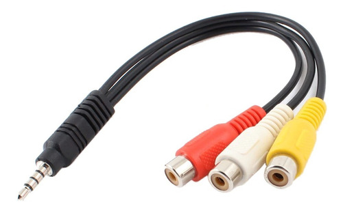 Cable Adaptador Miniplug Lp 3.5 4c A Rca Av Macho Largo 16mm