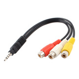 Cable Adaptador Miniplug Lp 3.5 4c A Rca Av Macho Largo 16mm