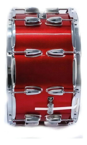 Caixa Bateria 14x8 Madeira Cromado Phx Music Pele Cristal Cor Do Casco Vermelho