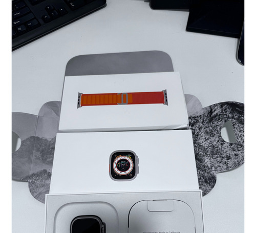 Apple watch ultra Titânio 49 mm Pulseira Alpine Loop Laranja