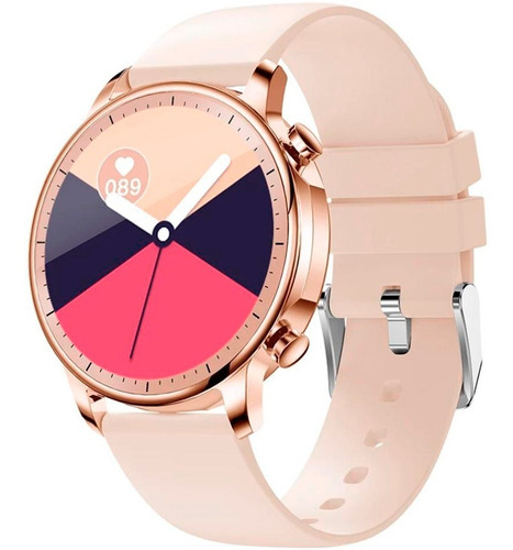 Relógio Smartwatch Feminino Touch Screen Game Dourado Rosa