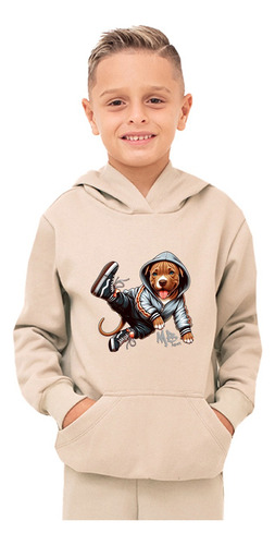 Blusa De Frio Infantil Cachorro Estiloso Moletom Streetwear