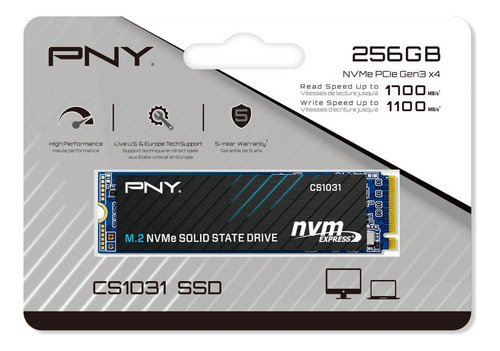 Disco Solido Pny Ssd Cs1031 256gb M.2 Nvme Pcie Gen3 X4 F