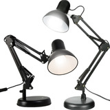 Luminária Led Pixar Articulada Abajur Suporte Garra Flexível Cúpula Preto Estrutura Preto 110v/220v