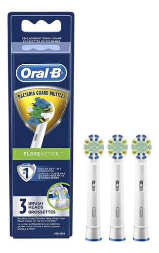 Oral B | Flossaction | Toothbrush Replacement Brush Head | 3