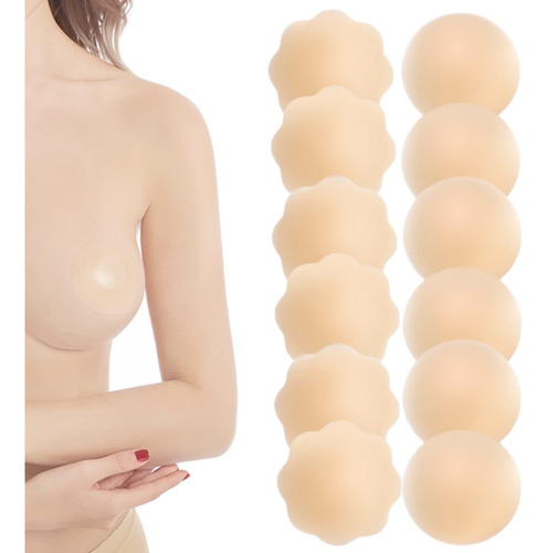 6pcs Brasier Strapless Invisible Lencería Cubre Pezones Bra