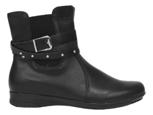 Bota Feminina Mooncity Montaria Cano Curto Casual - Preto