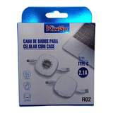 Cabo De Dados Para Celular Retratil Com Case 2.1a 1m 