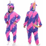 Pijama Polar Invierno De Unicornio Disfraz Niñas Galaxia