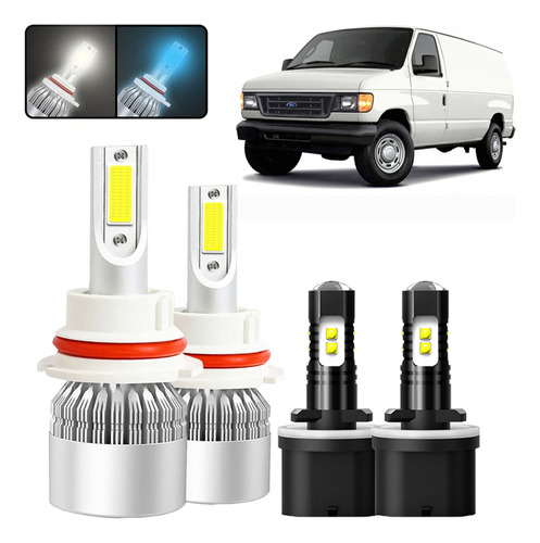 Kit De Focos Led 9007 880 Para Ford Econoline 2000-2006