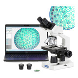 Microscopio Compuesto Binocular Led Lab 40x-2000x Omax Con D