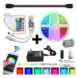 Kit Tira Led Rgb Wifi Completo Audiorritmica Google Home 