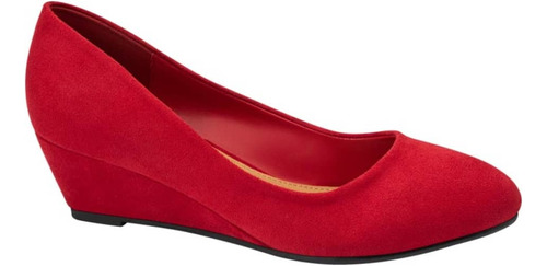 Zapatos De Plataforma Color Rojo Zapatilla 4,5cm Mujer