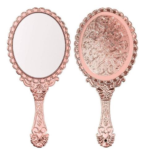 Espelho De Princesa Retro Rose Prata Preto Branco Maquiagem
