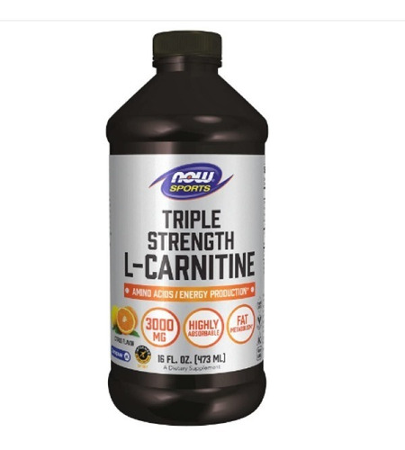 Now Foods L-carnitina 3000mg Triple Fuerza Sabor Citrico Sfn