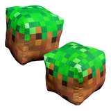 Almofada Cubo Minecraft Grama Terra Bloco