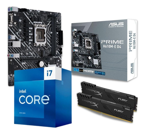 Kit Intel 13ª Geração I7 13700 C/ Vídeo Asus H610 32gb Ddr4