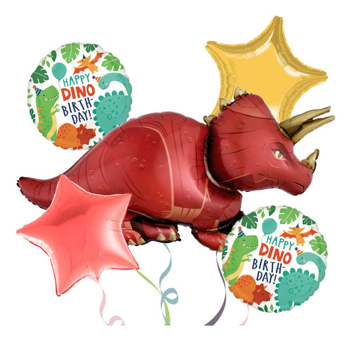 Globos Dinosaurio Triceratops (5 Pzs)