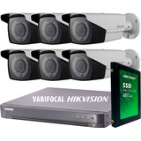 Kit Seguridad Hikvision Dvr 8 +dis + 6 Camaras 2mp Varifocal