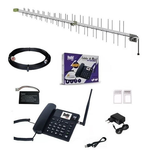 Kit Celular Rural De Mesa Com Internet 3g E Roteador Wifi