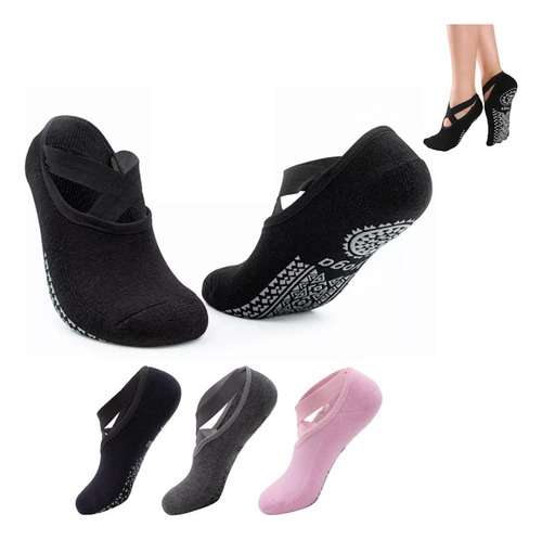 Calcetines Antideslizantes Para Yoga Pilates Set 3 Pares