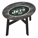 Mesa Auxiliar De Madera Envejecida New York Jets De Fan Crea