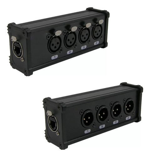 Caja Rj45 - Xlr (kit Caja 4 Macho + Caja 4 Hembra)