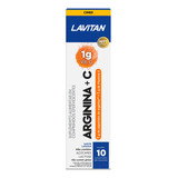 Suplemento Alimentar Arginina Vitamina C Sabor Laranja 10 Comprimidos Efervescentes Lavitan