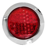 Plafon Redondo Rojo 40 Leds Luz Fija/estrobo 4 Pulgadas