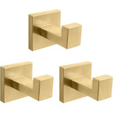 3 Ganchos Para Baño Montaje De Pared (dorado)