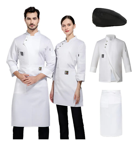 3pcs Paquete Filipina Chef Hombre Y Mandil Y Gorro De Cocina | MercadoLibre