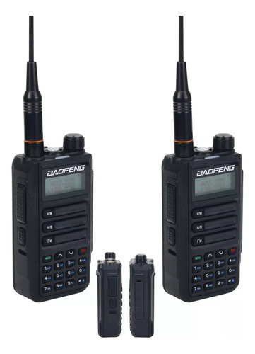 Kit 2 Rádios Uv-16 Pro Ip55 Microfone Baofeng Walkie Talkie