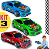 Kit 3 Carros Rebaixados Brinquedo Lindo Carrinho Reforçado